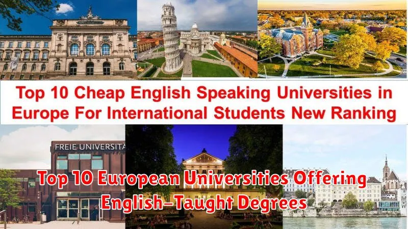 Top 10 European Universities Offering English-Taught Degrees