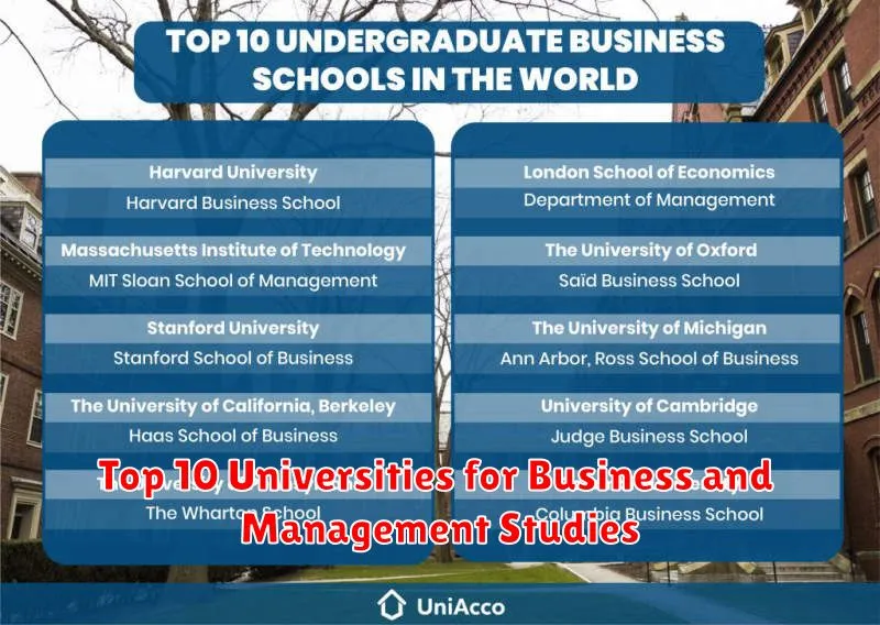 Top 10 Universities for Business and Management Studies